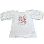 Monnalisa T-Shirt Girocollo Tinta Unita con Stampa per Bambina 715601S1 BIANCO MONNALISA 
