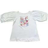 Monnalisa T-Shirt Girocollo Tinta Unita con Stampa per Bambina 715601S1 BIANCO MONNALISA 