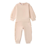 SARABANDA completo 2 pezzi felpa-pantalone tinta unita Beige per Bambina A335 BEIGE SARABANDA 
