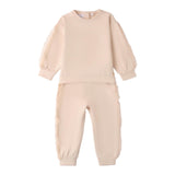 SARABANDA completo 2 pezzi felpa-pantalone tinta unita Beige per Bambina A335 BEIGE SARABANDA 