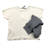 Minimo T-Shirt Girocollo Tinta Unita Con Sciarpa Bianco Per Neonato