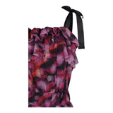 Fun & Fun Tutina A Bretelline Tinta Unita con Fantasia Fuxia per Bambina