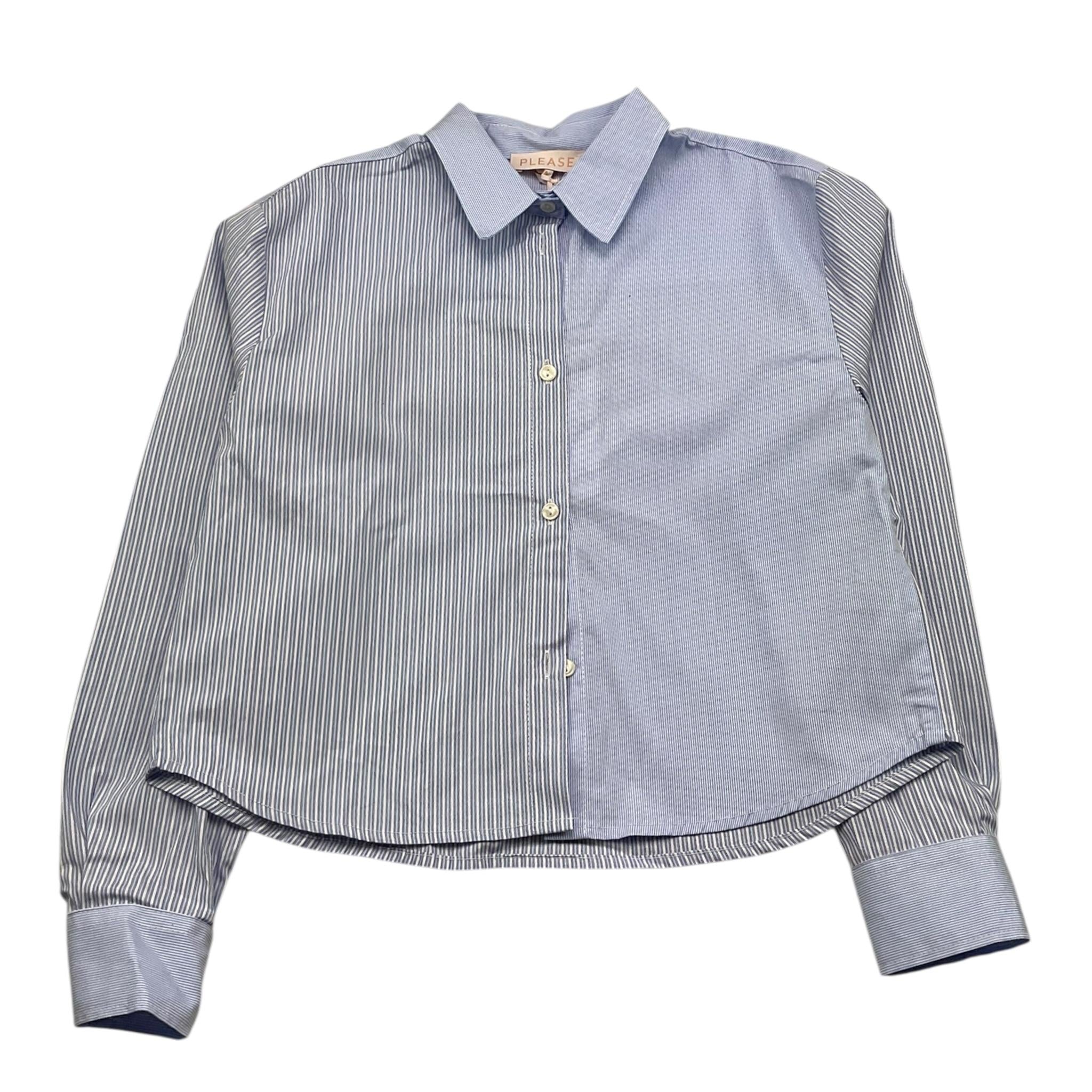 PLEASE camicia manica lunga fantasia a righe Azzurro per Bambina CL45271G66 AZZURRO PLEASE 