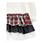 ELISABETTA FRANCHI abito felpa girocollo tinta unita con balze Bianco per Bambina 19D922 BIANCO MONNALISA 