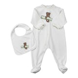 Moschino Tutina Tinta Unita con Logo per Neonato MOY06Y BIANCO MOSCHINO 