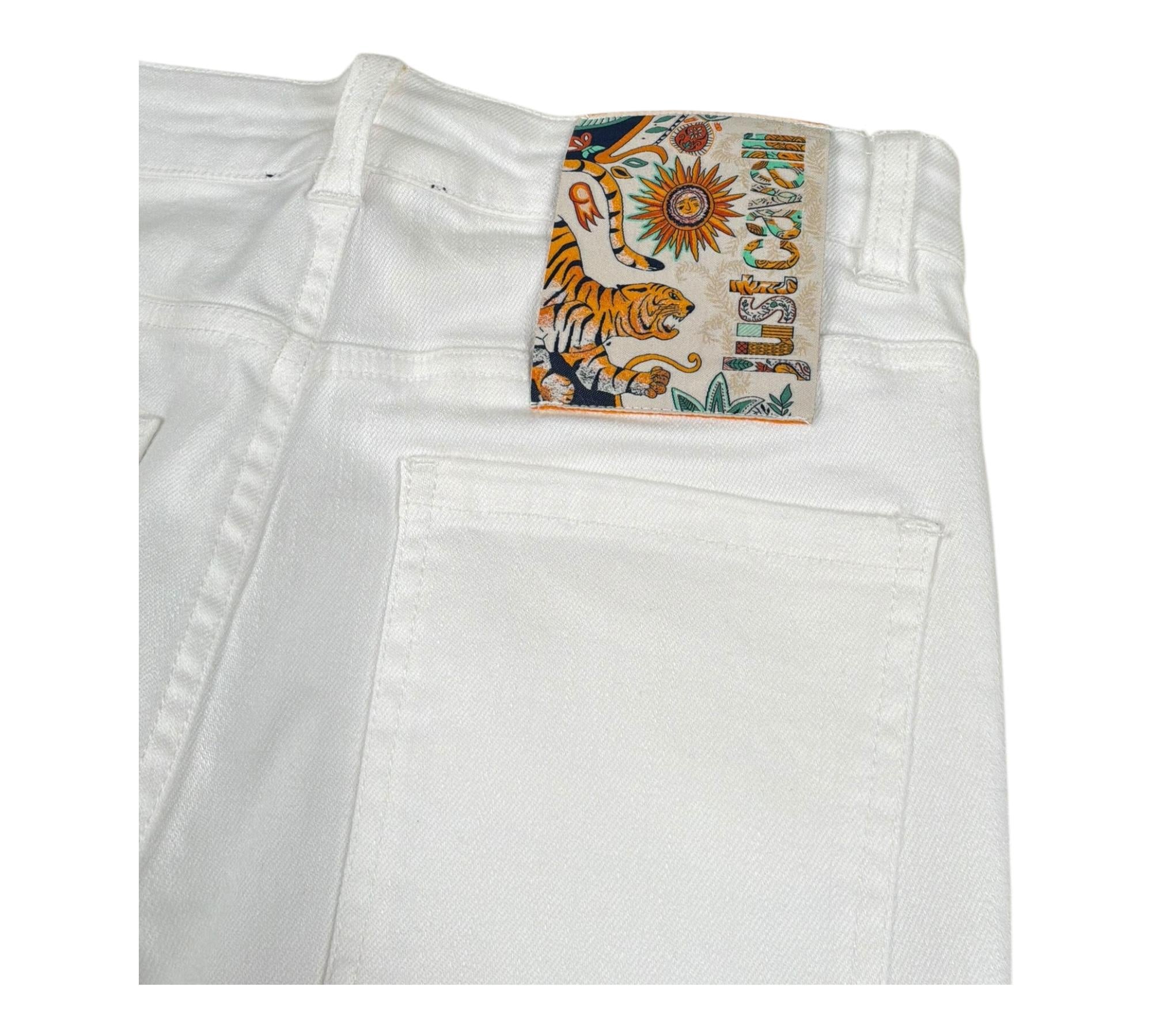Just Cavalli Jeans Tinta Unita con Girovita Regolabile per Bambino JBP26070PA BIANCO JUST CAVALLI 