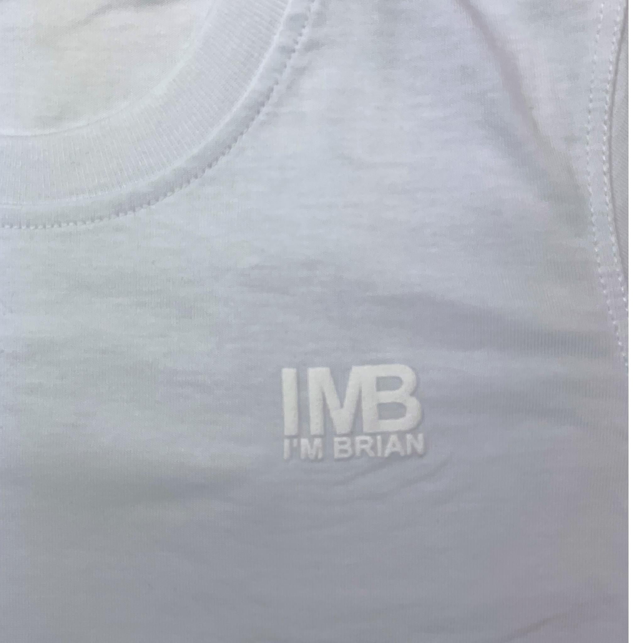 I'M BRIAN t-shirt girocollo tinta unita con stampa Bianco per Neonato TS3142K BIANCO I'M BRIAN 