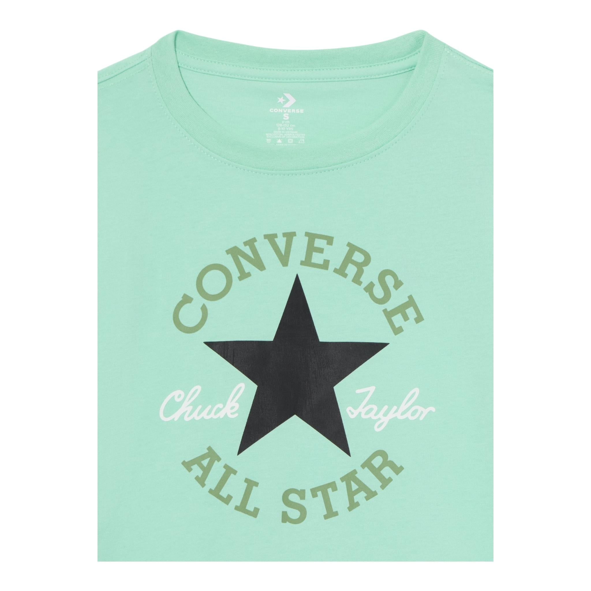 Converse Completo 2 Pezzi T-Shirt-Bermuda Bicolore per Bambino 9CG714 VERDE ACQUA CONVERSE 