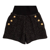 BALMAIN short tinta unita con bottoni in contrasto Nero per Bambina BT6B69 NERO BALMAIN 