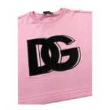 Dolce & Gabbana T-Shirt Girocollo Tinta Unita con Logo per Neonata F1452 ROSA DOLCE & GABBANA 