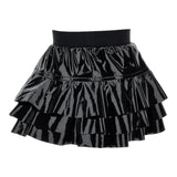 Monnalisa Gonna Tinta Unita In Ecopelle per Bambina 19D704 NERO MONNALISA 