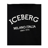 ICEBERG felpa chiusa con cappuccio tinta unita con stampa logo Nero per Bambina MFICE5336JXX NERO ICEBERG 