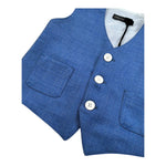 Daniele Alessandrini Gilet Tinta Unita con Bottoni per Bambino 1296B00052 BLU DANIELE ALESSANDRINI 