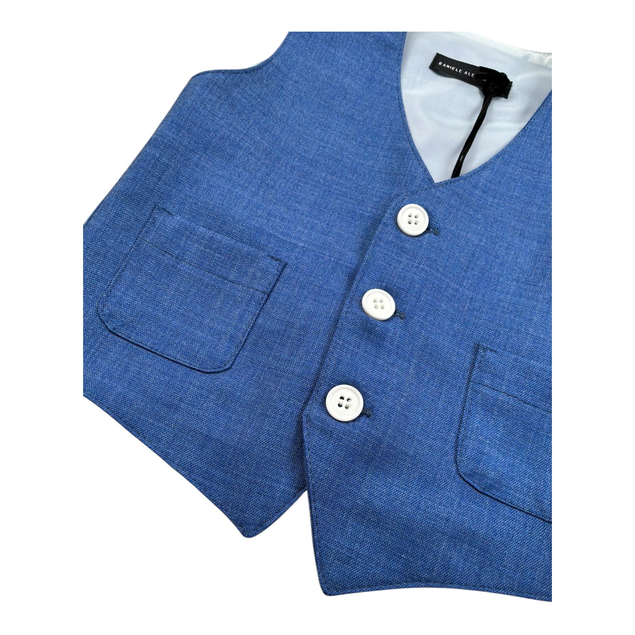 Daniele Alessandrini Gilet Tinta Unita con Bottoni per Bambino 1296B00052 BLU DANIELE ALESSANDRINI 