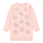 GUESS abito modello felpa girocollo tinta unita con applicazioni Rosa per Bambina N4YK16KA6V4 ROSA GUESS 