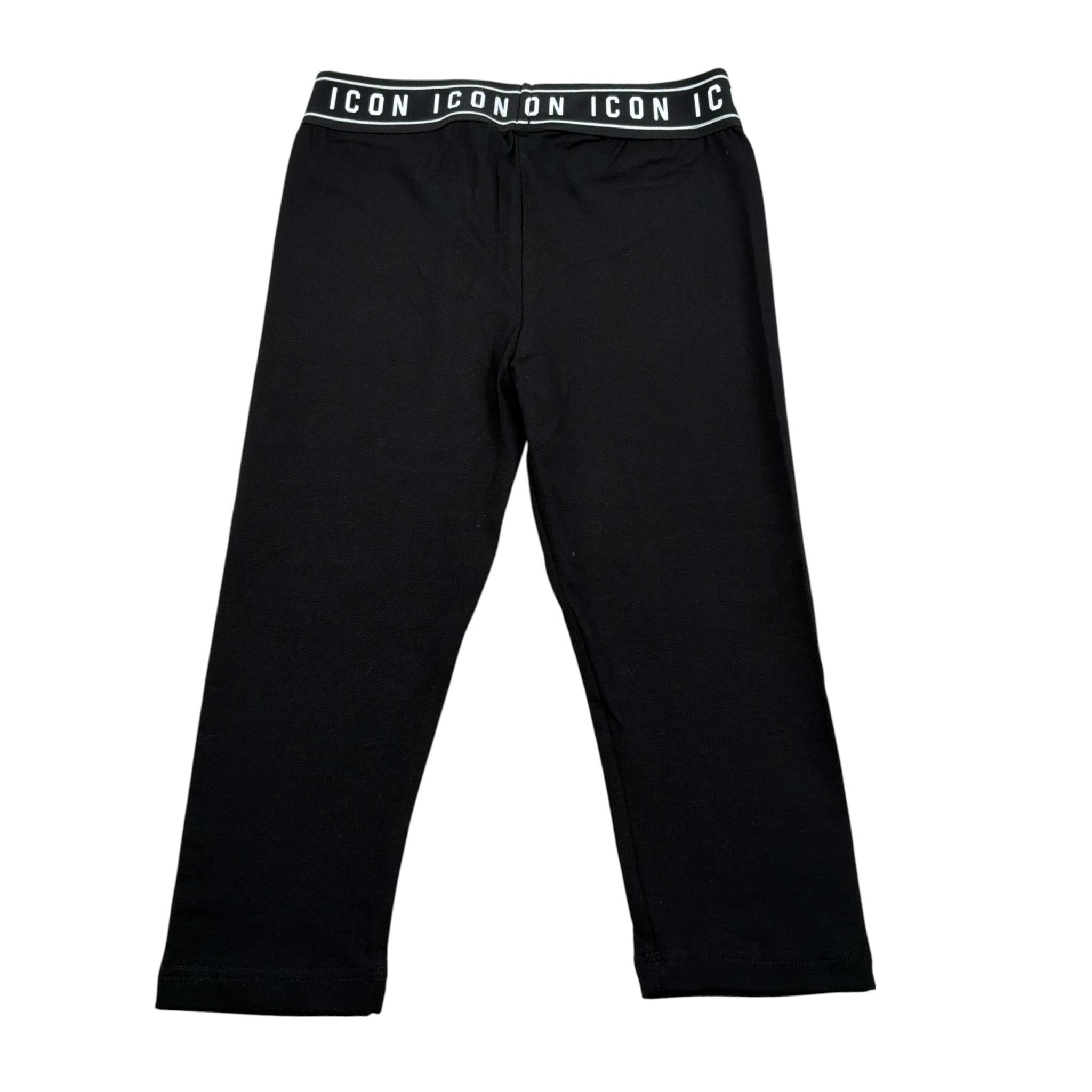Icon Leggins Tiinta Unita con Logo Nero per Bambina IJG066 NERO ICON 