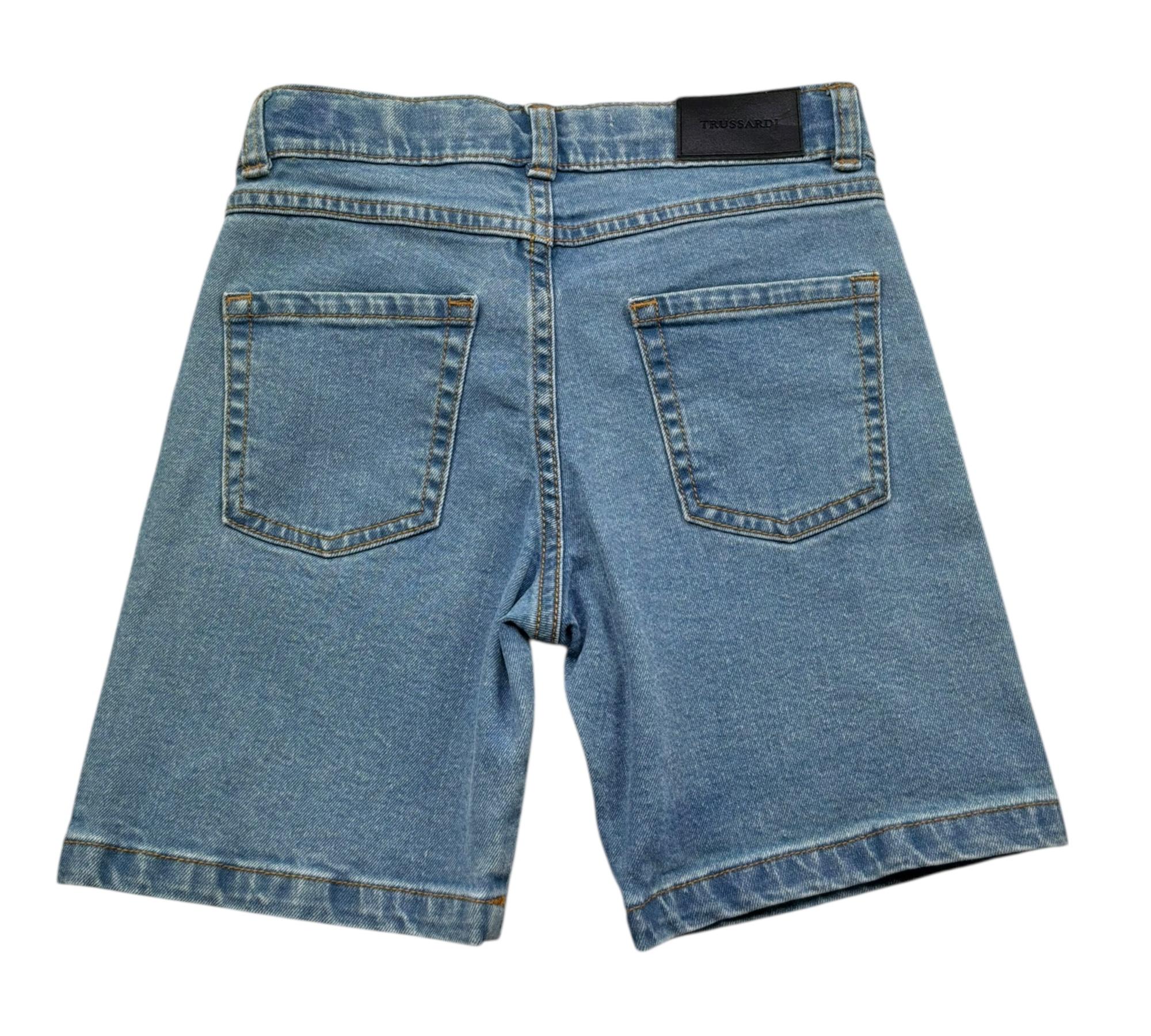 Trussardi Bermuda In Denim Tinta Unita con Girovita Regolabile per Bambino TBP26021BE AZZURRO TRUSSARDI 