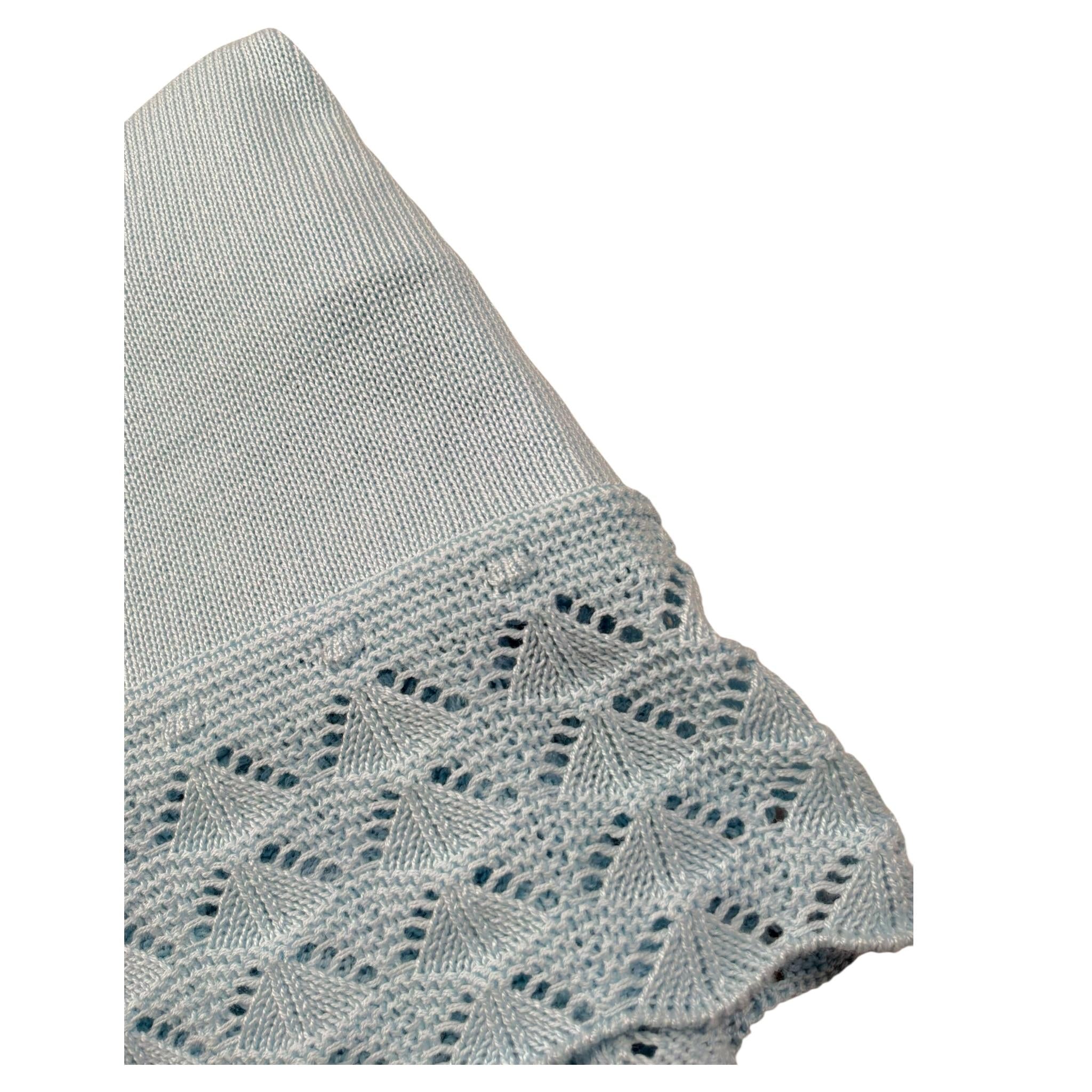 Juliana Coperta tinta unita con Fiocco Azzurro per Neonata 25011 AZZURRO JULIANA 