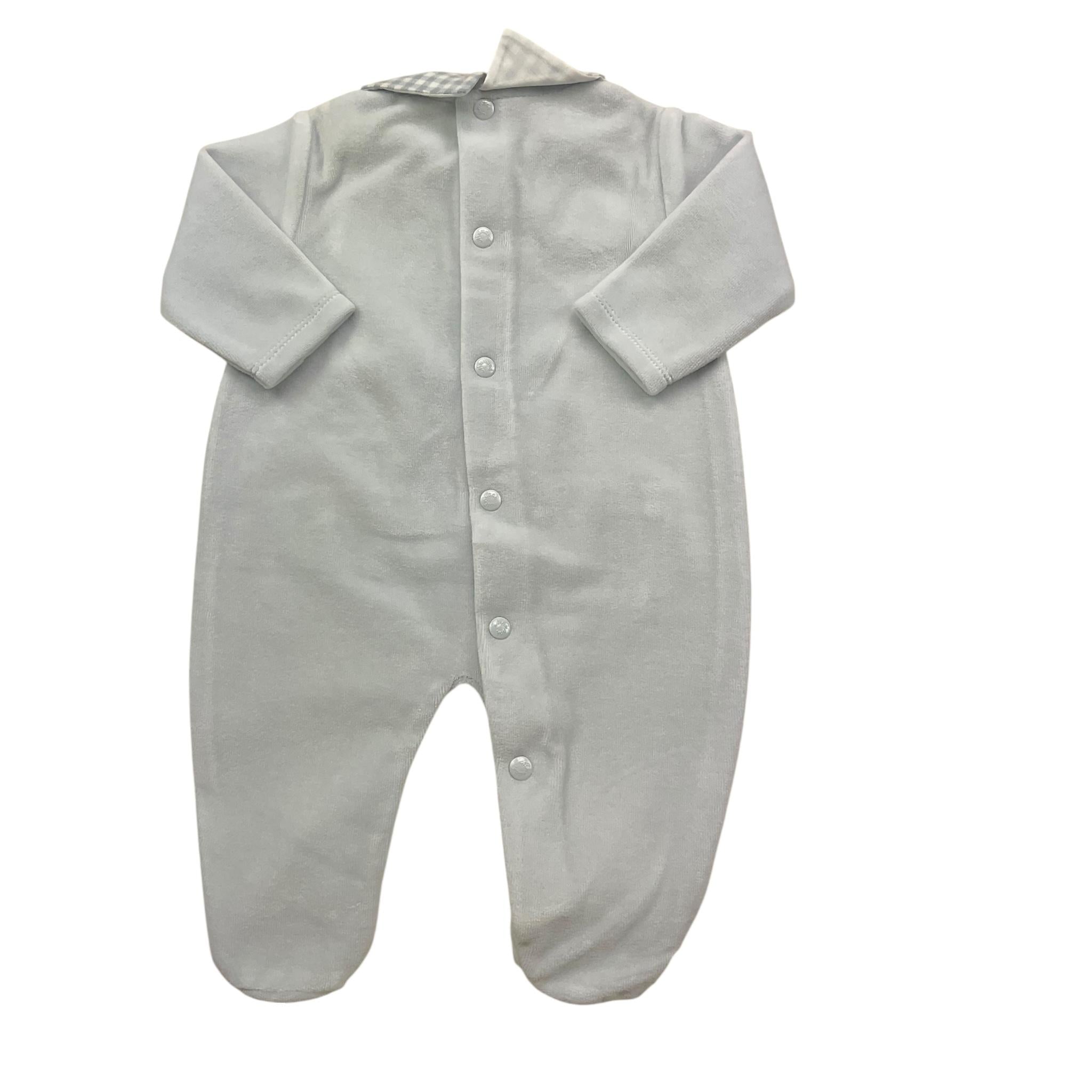 NINNAOH tutina tinta unita con colletto fantasia Azzurro per Neonato I20237T AZZURRO NINNAOH 