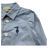 Trussardi Camicia Manica Lunga Tinta Unita con Logo per Neonato TIP26005CA AZZURRO TRUSSARDI 