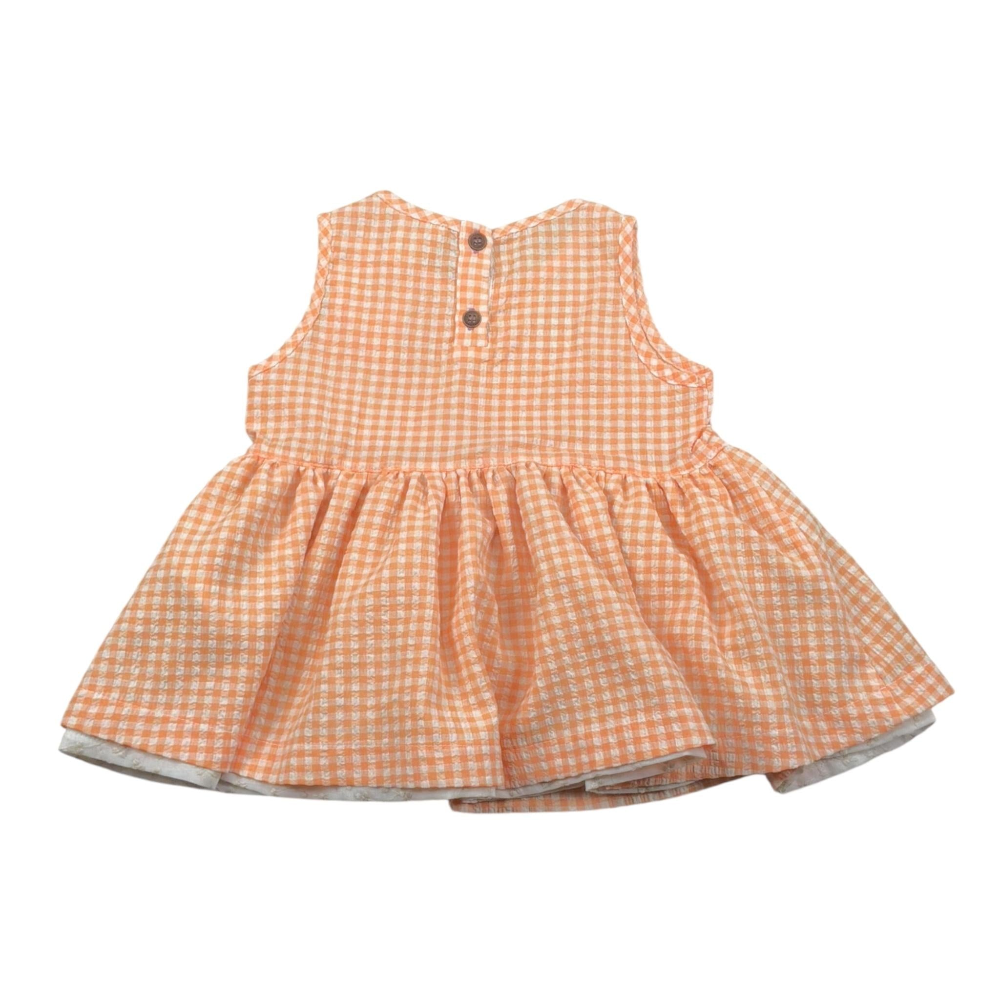 Caffe' D'Orzo Top Tinta Unita Giromanica con Fantasia A Quadri per Neonata ZW5A62 ARANCIONE CAFFE' D'ORZO 