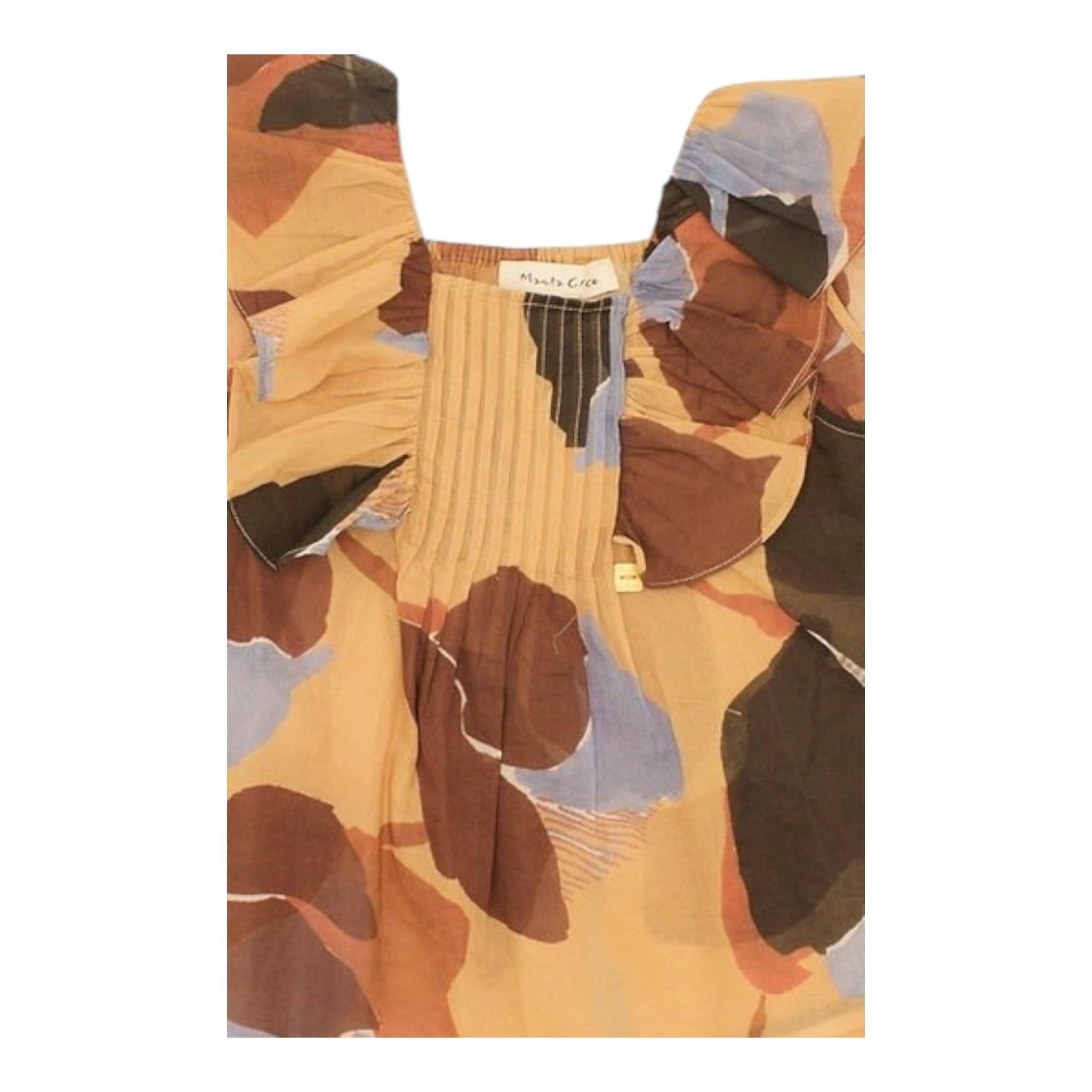 Manila Grace Top Tinta Unita con Fantasia E Balze per Bambina 251YMJS25 BEIGE MANILA GRACE 