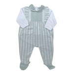 Babyvip Tutina Bicolore con Fantasia A Righe per Neonata T2859 BIANCO/VERDE BABYVIP 