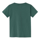 Name.It T-Shirt Girocollo Tinta Unita Con Stampa Verde Per Bambino