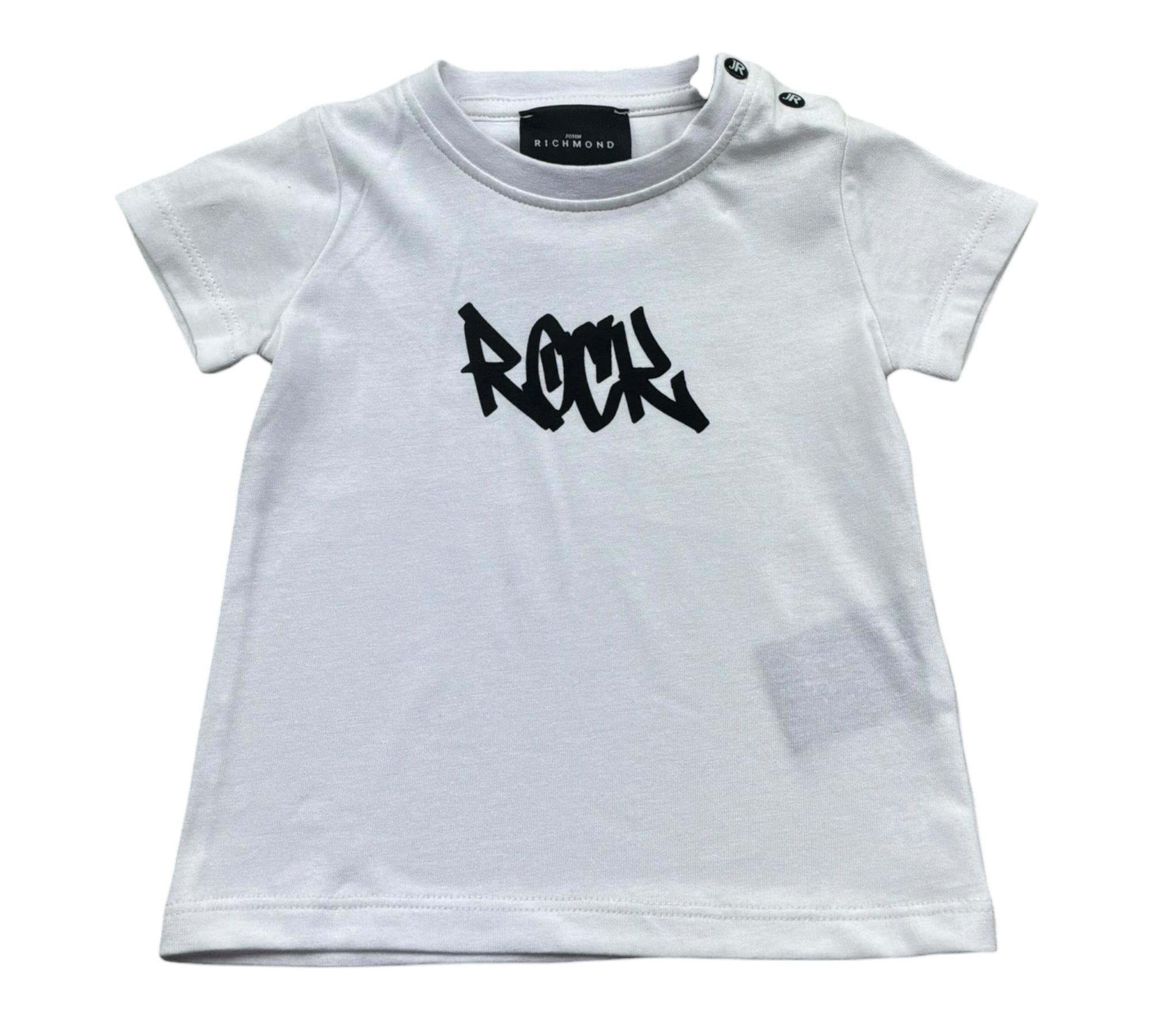 John Richmond T-Shirt Girocollo Tinta Unita con Stampa per Neonato RIP26055TS BIANCO JOHN RICHMOND 