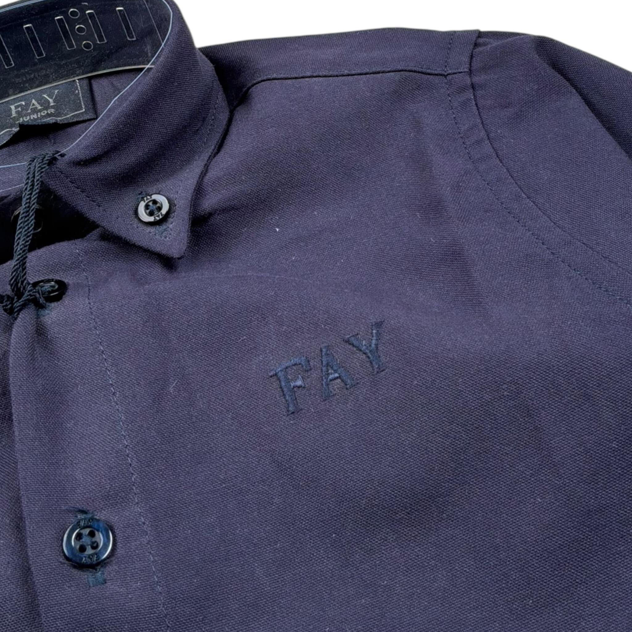 Fay Camicia Tinta Unita con Logo per Neonato 5RO30 BLU FAY 