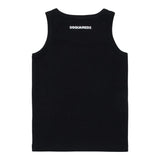 Dsquared2 Canotta Girocollo Tinta Unita con Logo per Bambino DQ2783 NERO DSQUARED2 