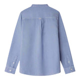 Pepe Jeans Camicia Manica Lunga Tinta Unita con Collo Coreano per Bambino PB302703 AZZURRO PEPE JEANS 