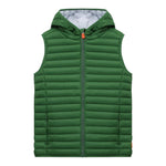Save The Duck Giubbino Tinta Unita Modello Smanicato con Zip per Bambino J80649X VERDE SAVE THE DUCK 