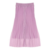 Dixie Pantalone Modello A Palazzo Tinta Unita Con Plisset Lilla Per Bambina