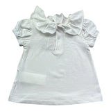Le Bebe T-Shirt Tinta Unita con Colletto per Neonata LBG6426 BIANCO LE BEBE 