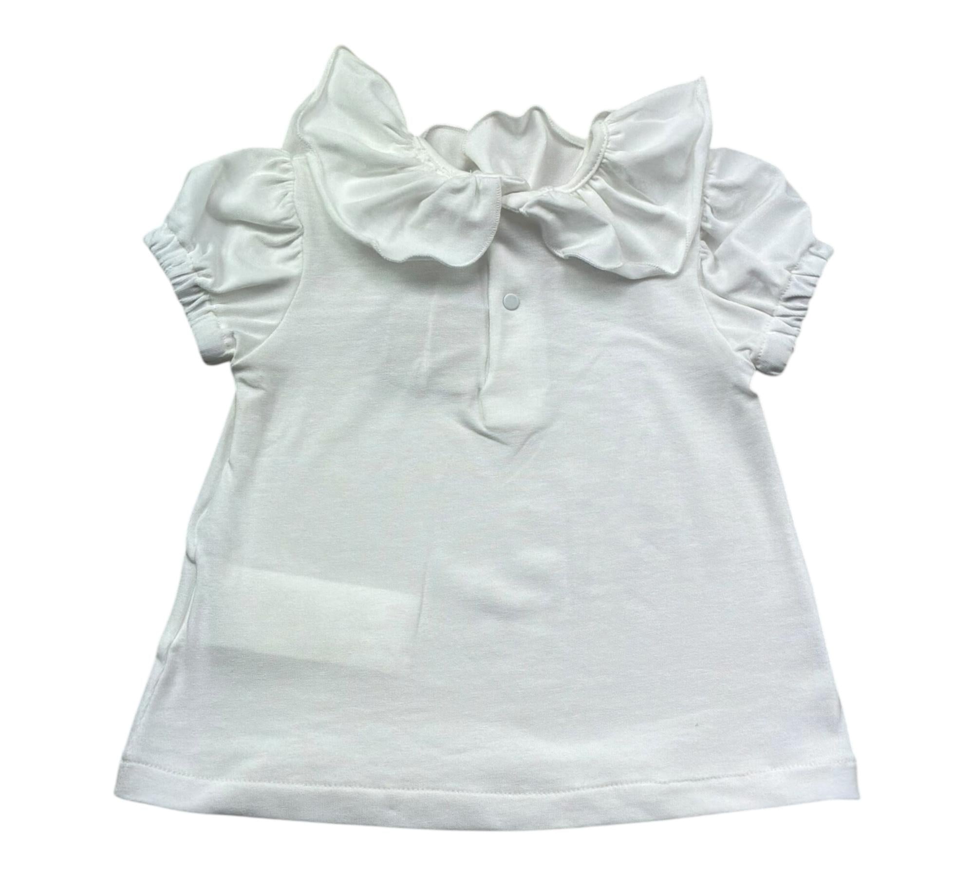 Le Bebe T-Shirt Tinta Unita con Colletto per Neonata LBG6426 BIANCO LE BEBE 