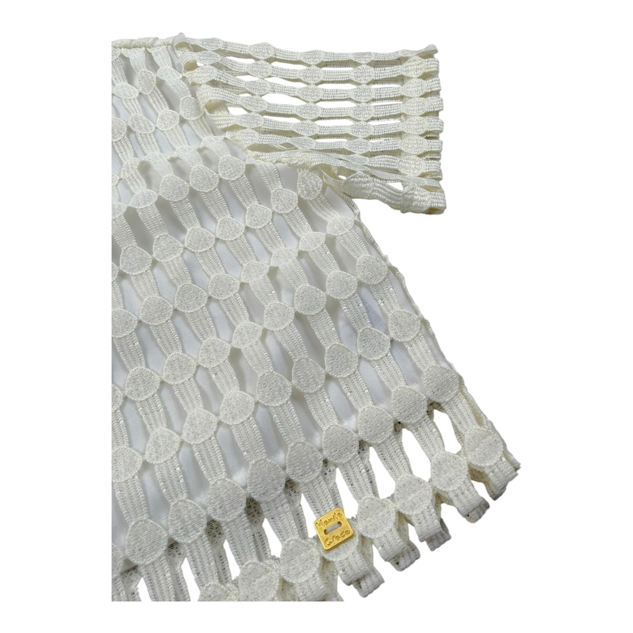 Manila Grace Top Tinta Unita Traforato per Bambina 238TMJS25 PANNA MANILA GRACE 