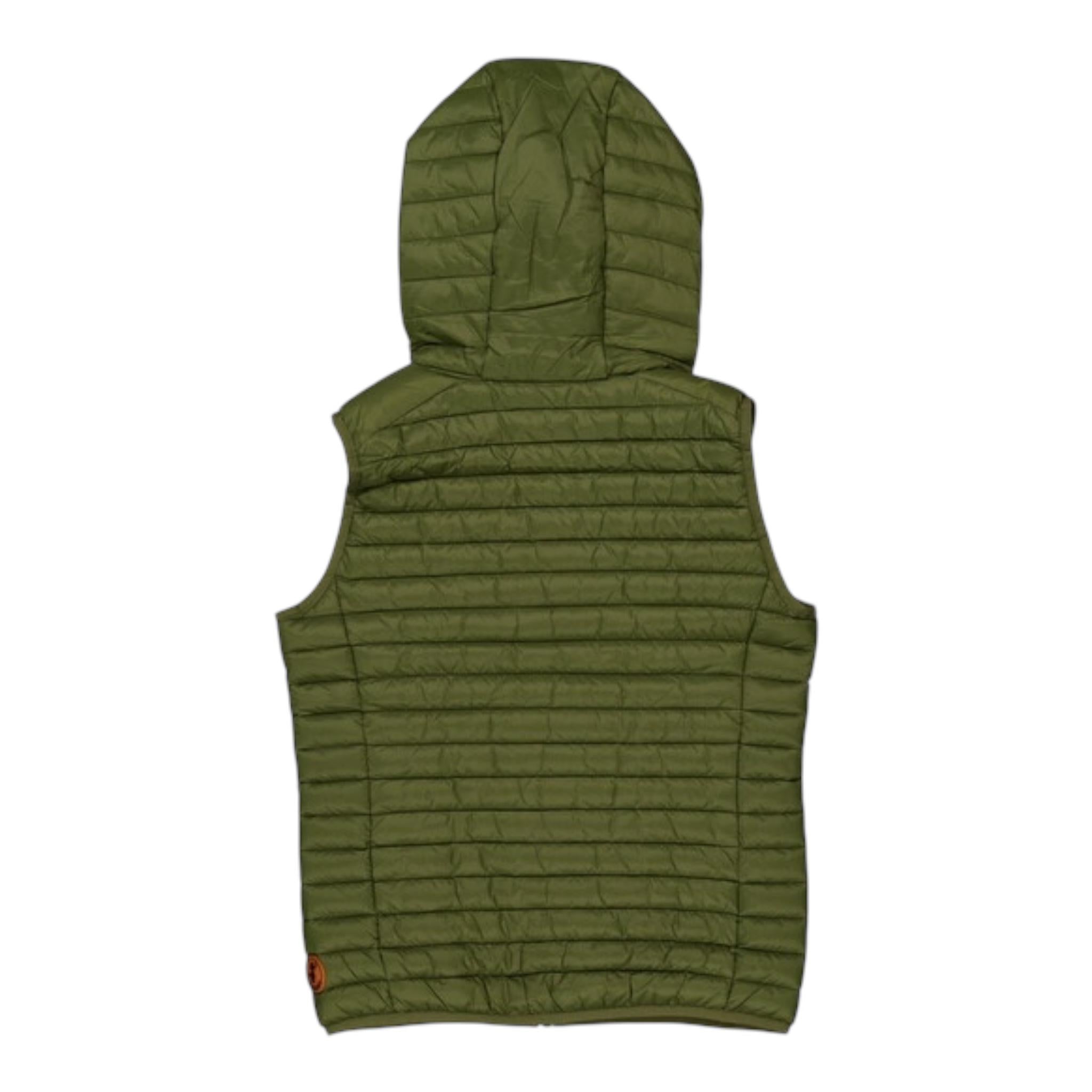 Save The Duck Giubbino Tinta Unita Modello Smanicato con Zip per Bambino J80649X VERDE SAVE THE DUCK 