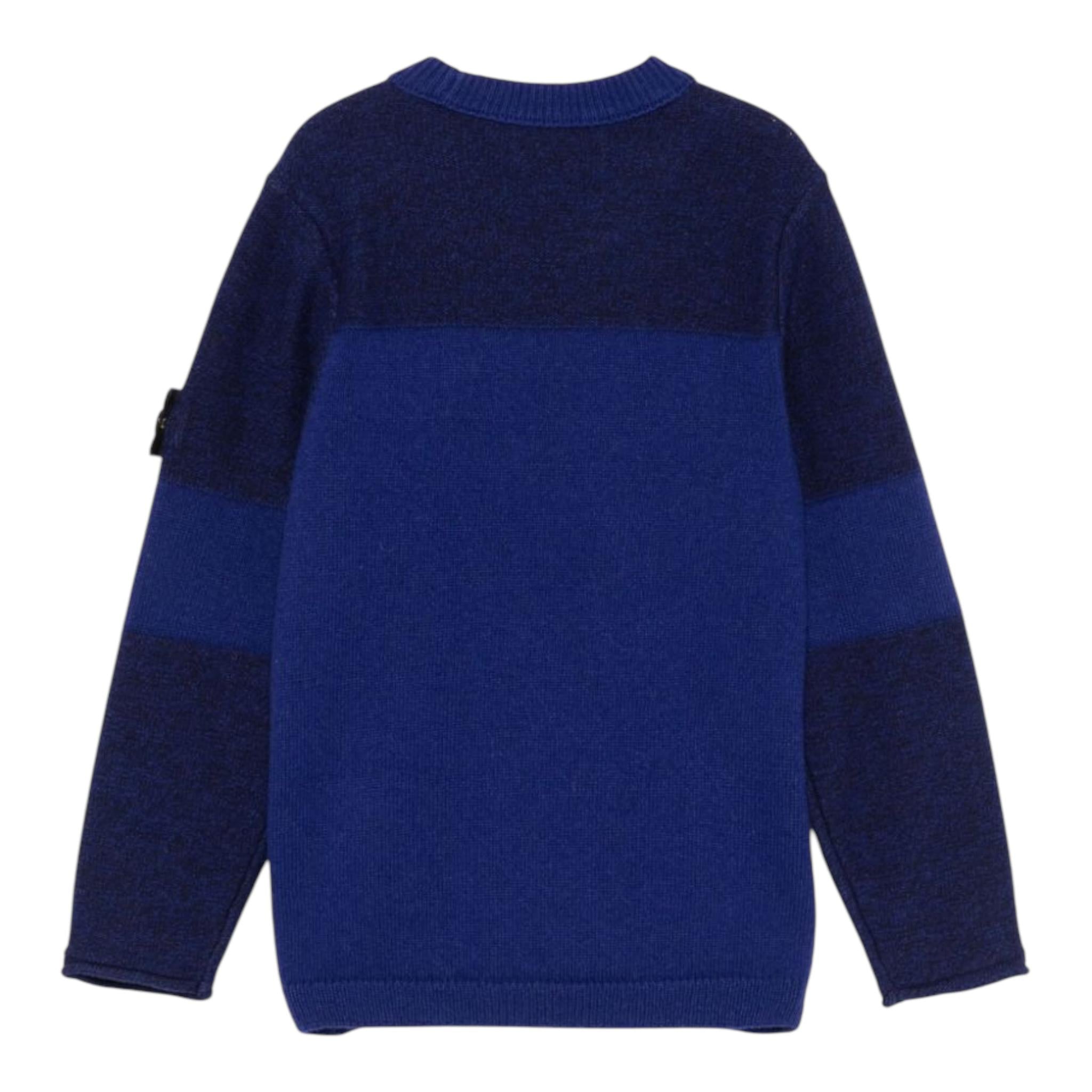 STONE ISLAND maglia tinta unita girocollo con logo Blu per Bambino 8116521Z2 BLU STONE ISLAND 