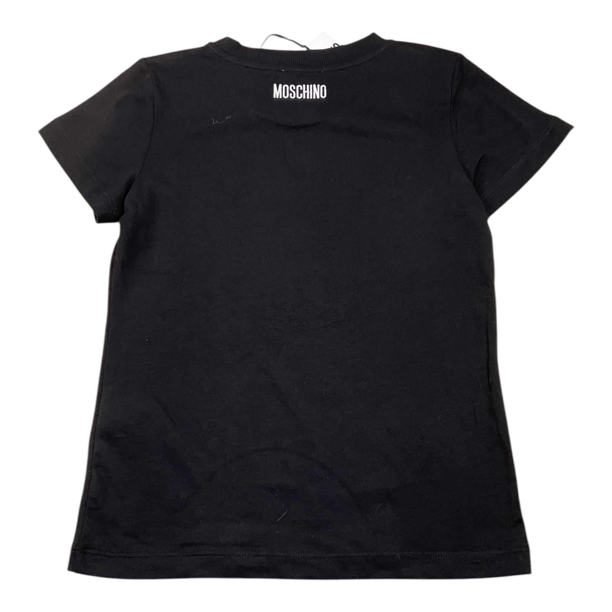 MOSCHINO t-shirt girocollo tinta unita con stampa Nero per Bambino HEM06K NERO MOSCHINO 