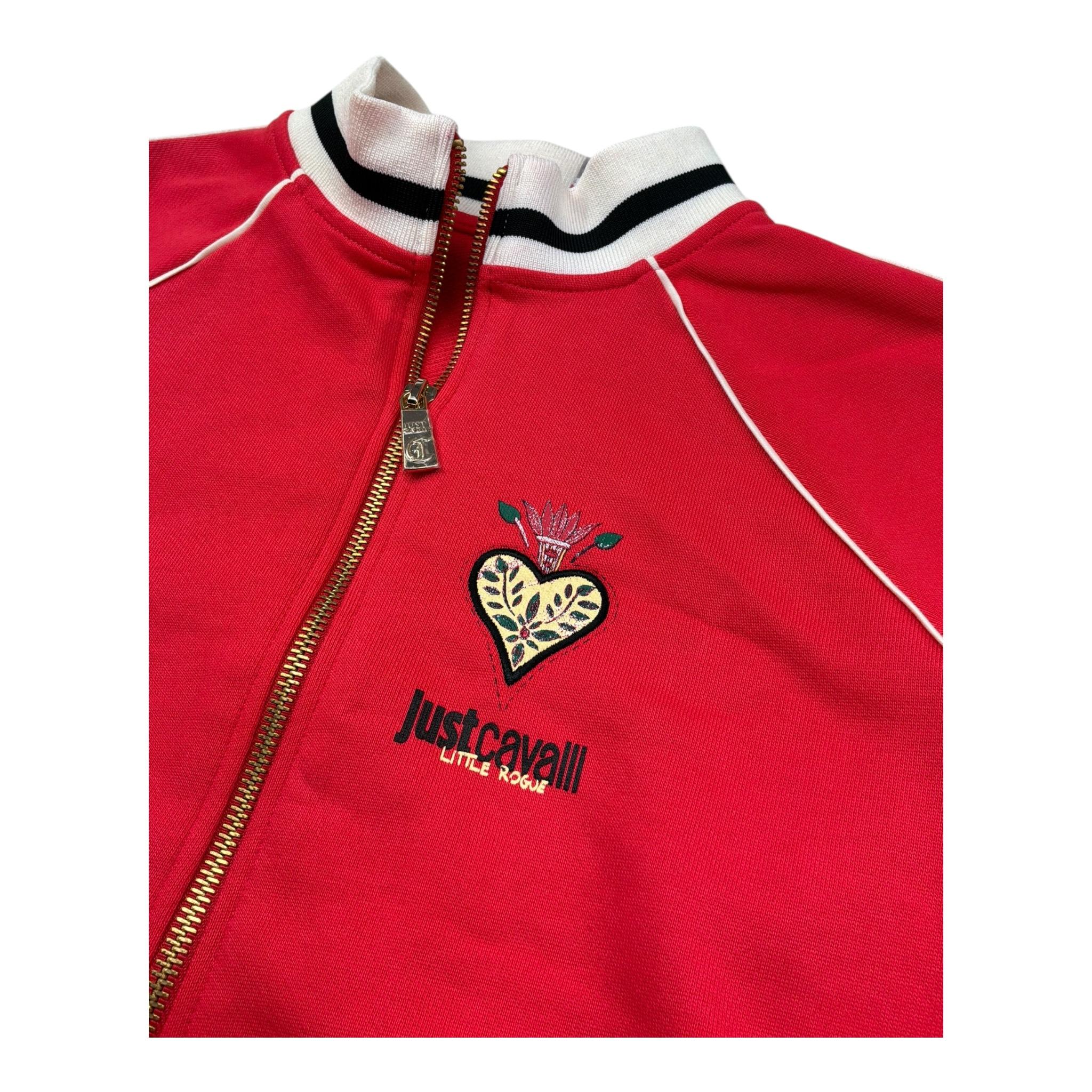Just Cavalli Felpa con Zip Tinta Unita con Profili In Contrasto per Bambina JGP26123FE FRAGOLA JUST CAVALLI 