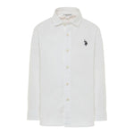 U.S. Polo Assn Camicia Manica Lunga Tinta Unita con Logo per Bambino US41504001 BIANCO U.S. POLO ASSN 