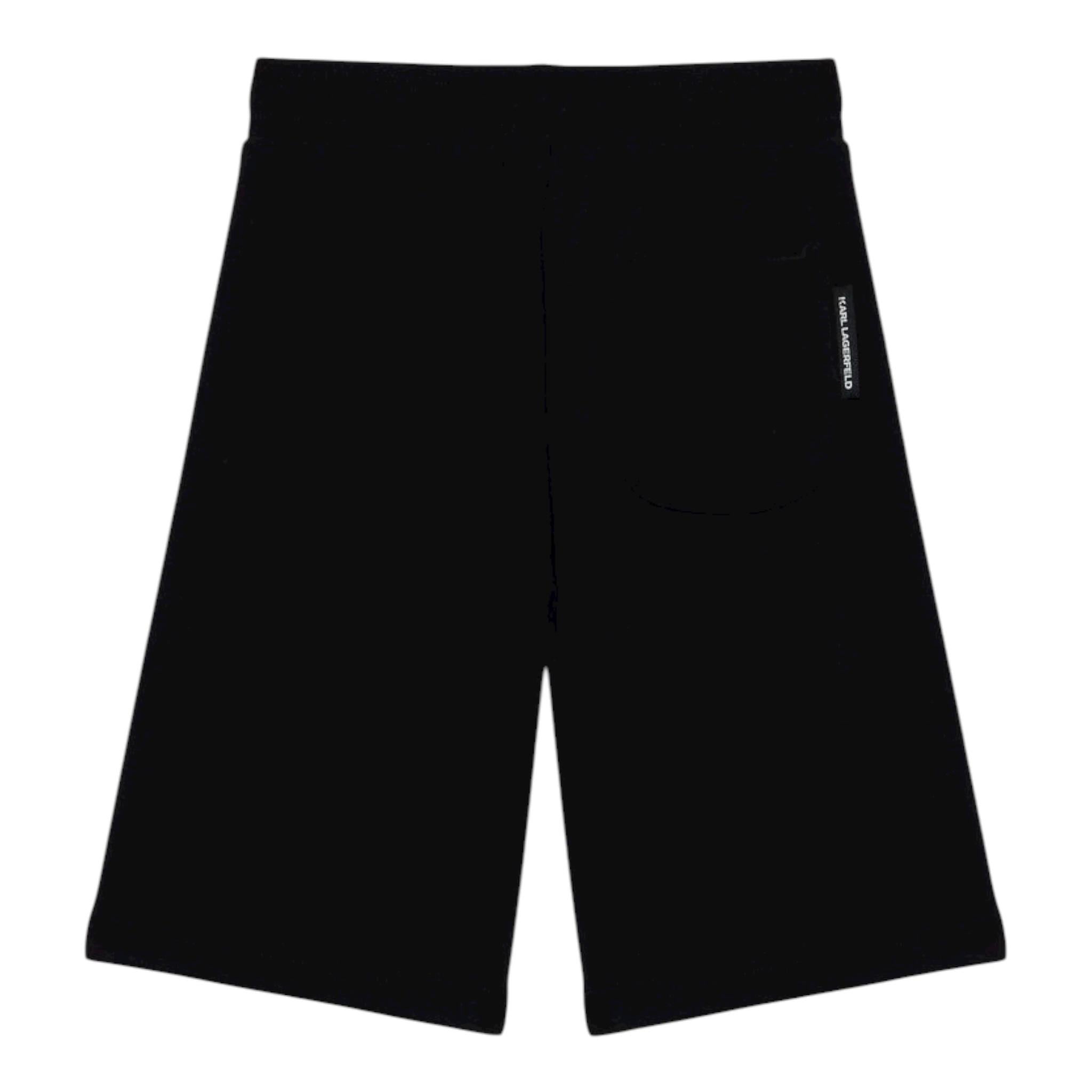 Karl Lagerfeld Bermuda Tuta Tinta Unita con Logo per Bambino Z30413 NERO KARL LAGERFELD 