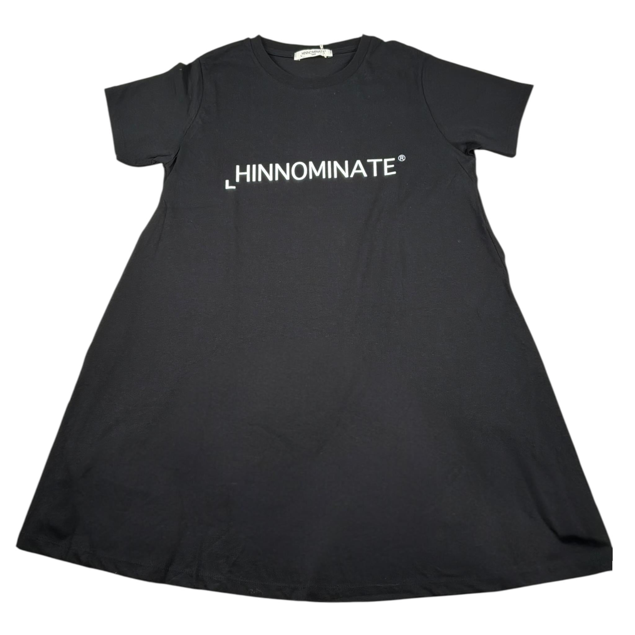 Hinnominate Abito Mezza Manica tinta unita con Stampa Nero per Bambina 3646V0159 NERO HINNOMINATE 