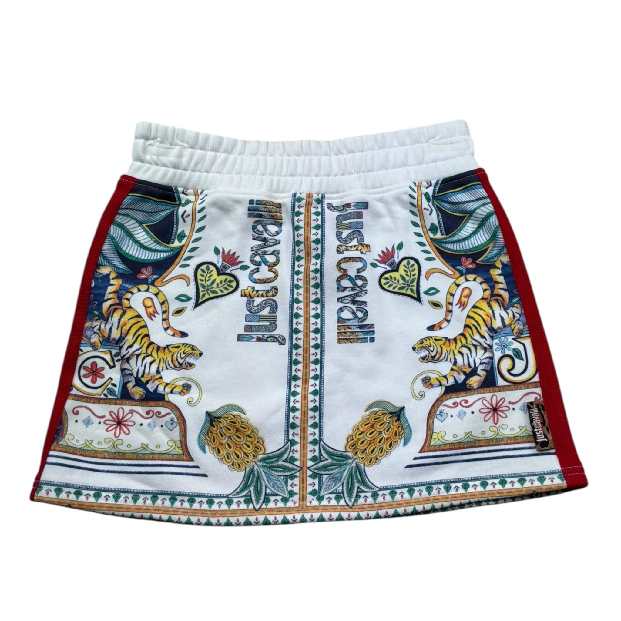 Just Cavalli Gonna Stampa Fantasia con Elastico In Vita per Bambina JGP26150GO BIANCO JUST CAVALLI 