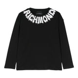 JOHN RICHMOND shirt girocollo tinta unita con stampa Nero per Bambino RBA24074TS NERO JOHN RICHMOND 
