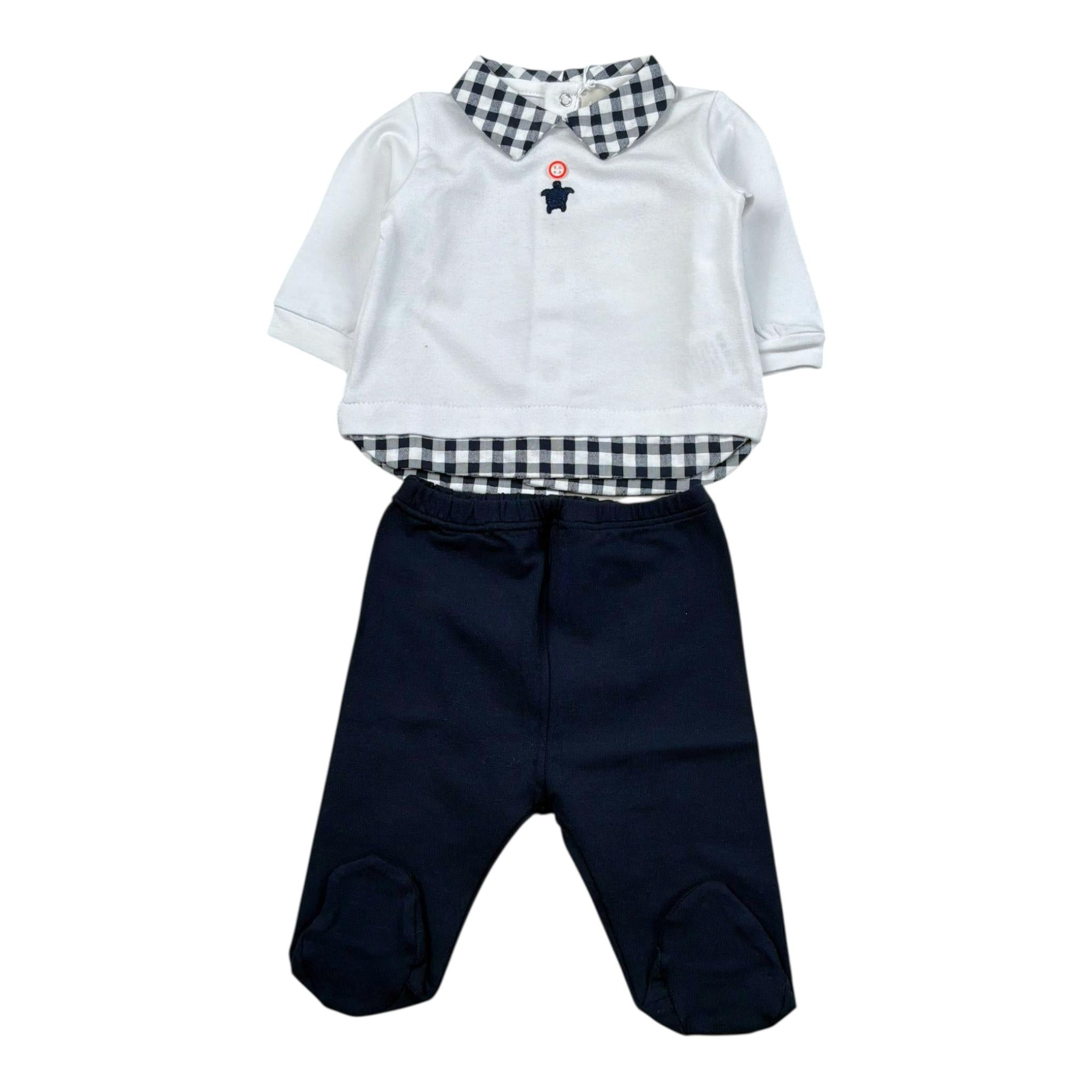 Lalalu' Completo 2 Pezzi Shirt-Ghettina per Neonato CJL3C BIANCO/BLU LALALU' 