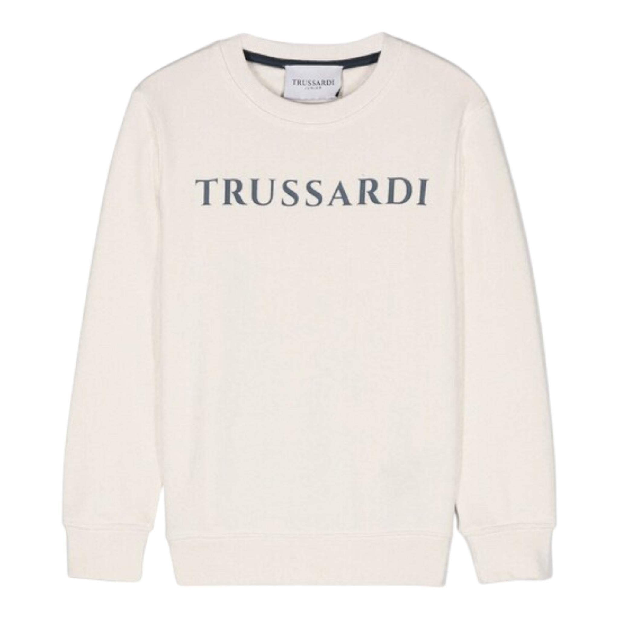 TRUSSARDI completo 2pz felpa-pantalone bicolore Bianco per Bambino TBA24064CF BIANCO TRUSSARDI 
