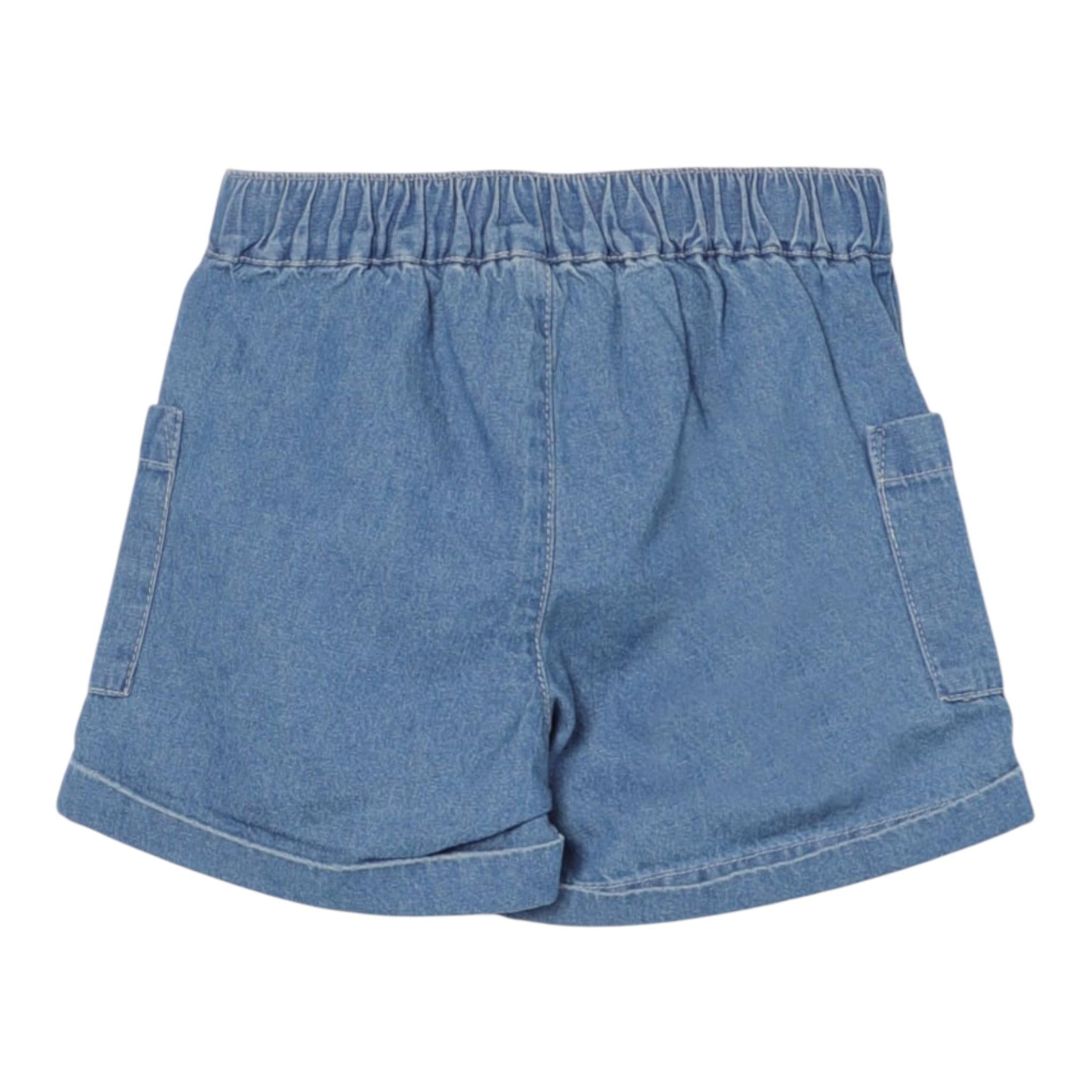 Moschino Short In Denim Tinta Unita con Stampa per Neonata MUQ019X BLU MOSCHINO 