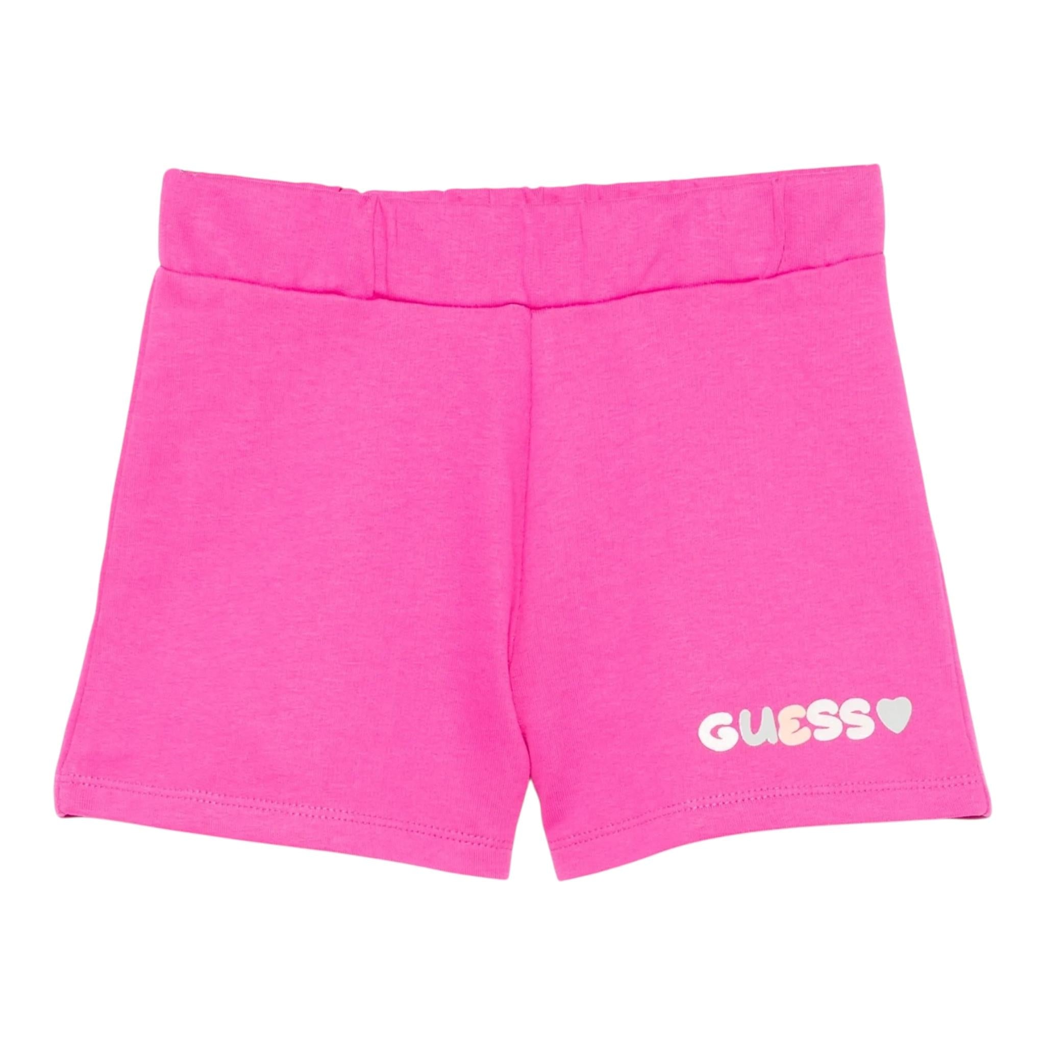 Guess Short In Tuta Tinta Unita con Logo per Neonata K5GD08KA6R4 FUXIA GUESS 